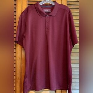 Eddie Bauer Burgundy Golf Polo Men's Short Sleeve Shirt Size XL